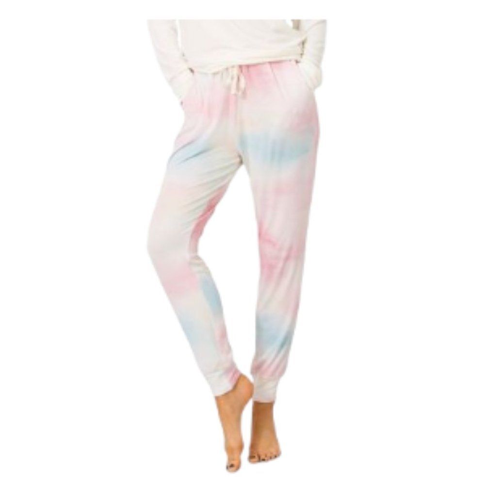 Stripe & Stare Stardust Lounge Pajama Pants 5060907830068 Blue/Pink Medi…
